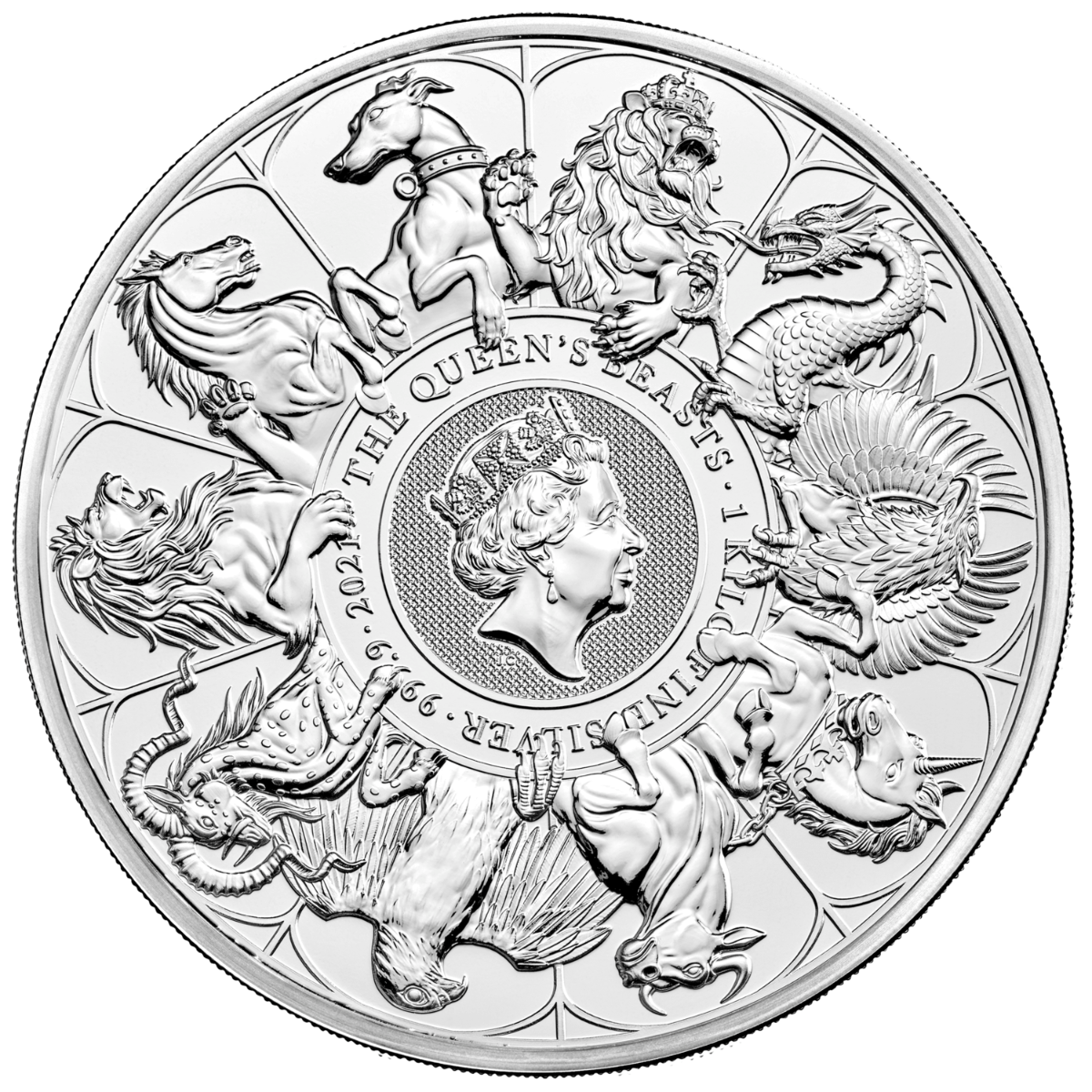 Stříbrná mince The Queen's Beasts 1 kg 2021
