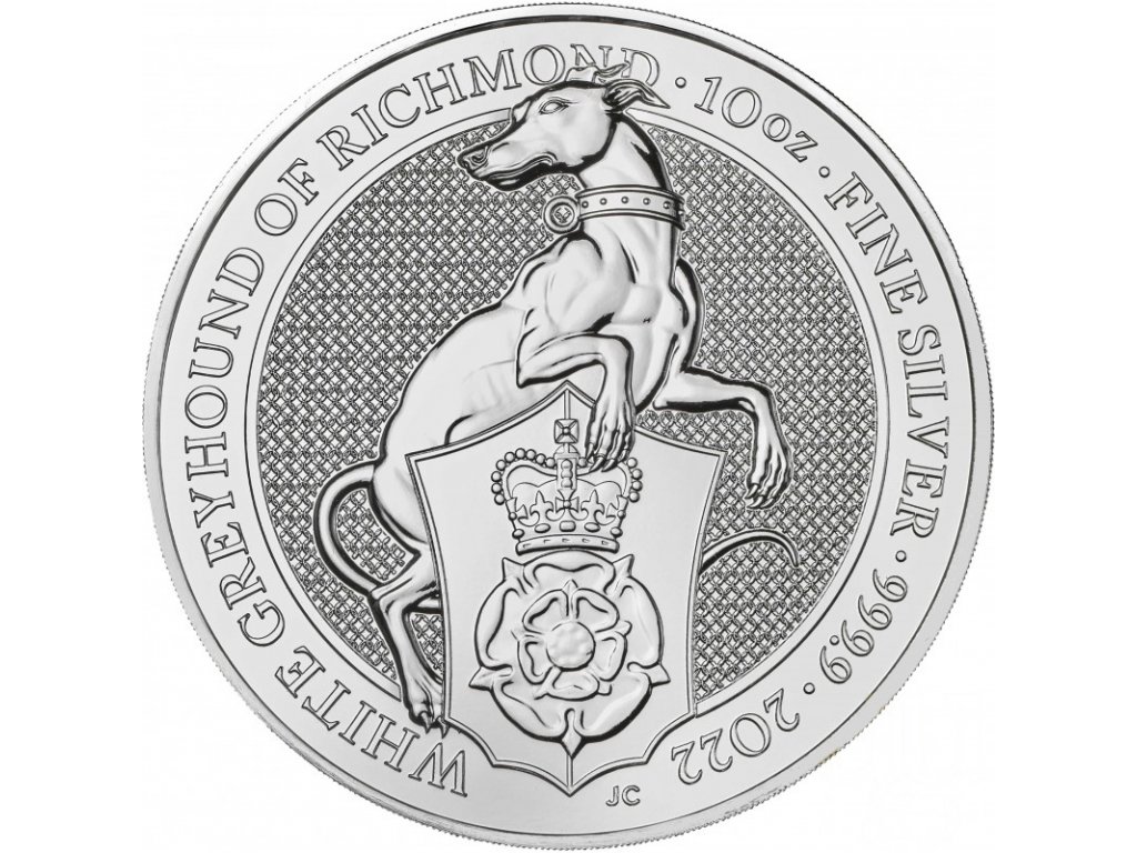 Stříbrná mince The Queen's Beasts White Greyhound of Richmond 10 oz