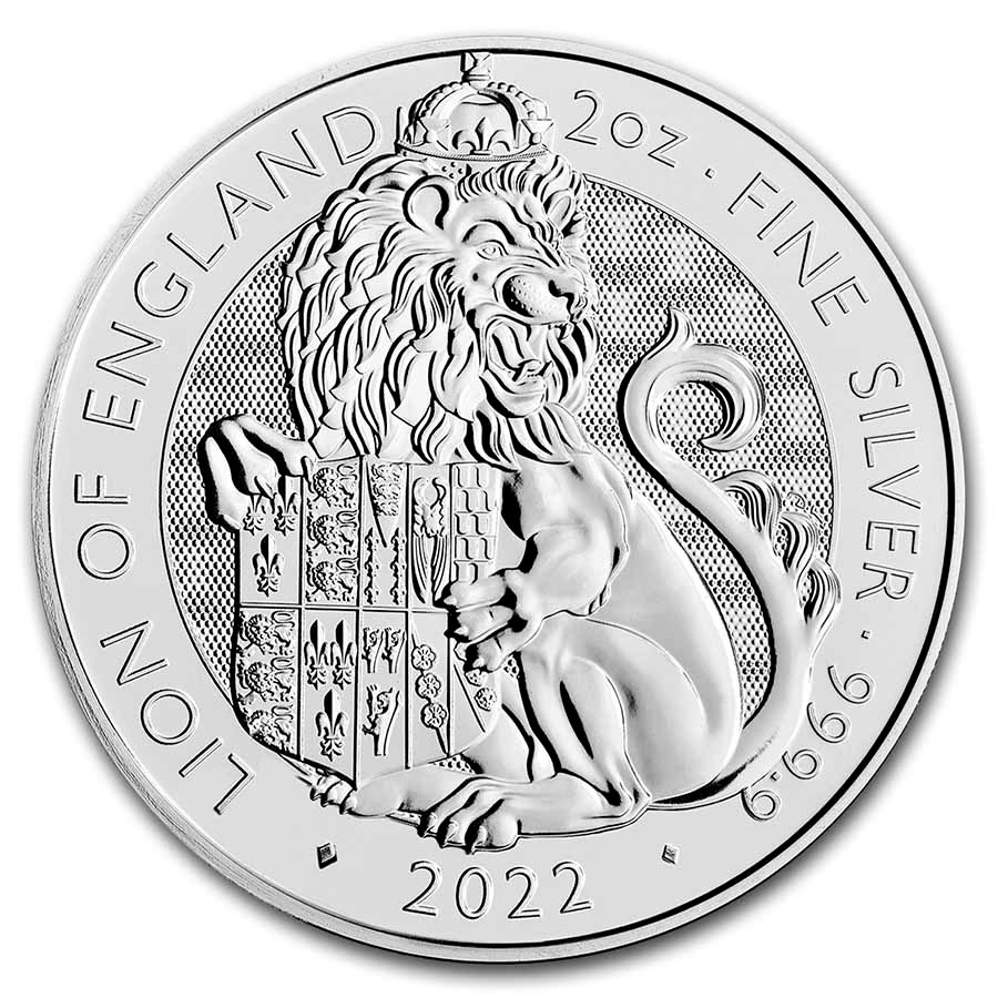 Stříbrná mince The Royal Tudor Beasts - The Lion of England 2 oz 2022