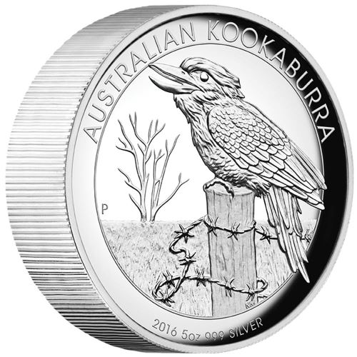 Stříbrná mince Australský kookaburra 5 oz proof vysoký reliéf