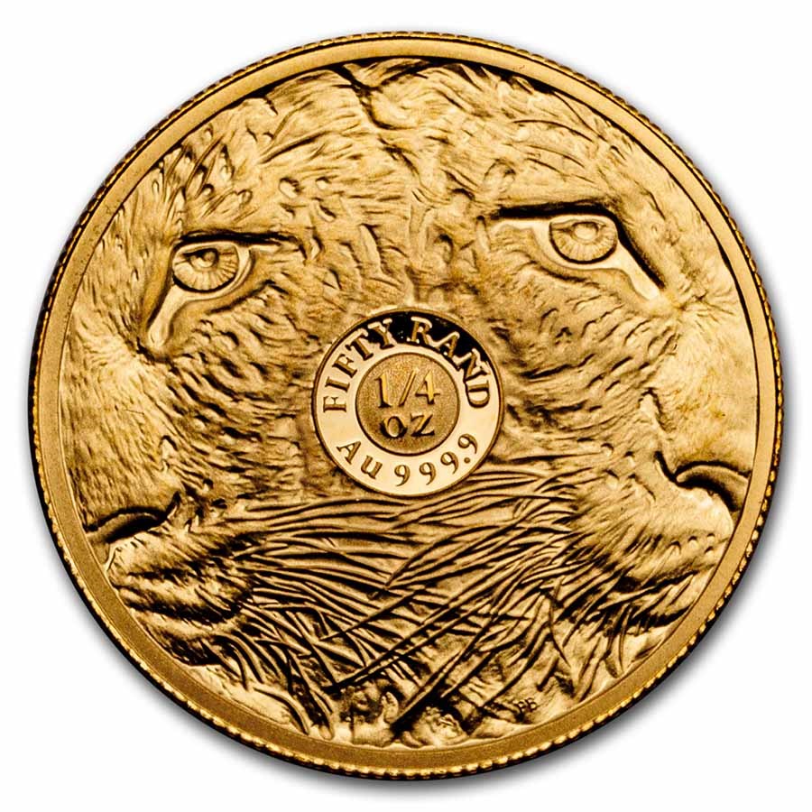 Zlatá mince Big Five Africa - Leopard 1/4 oz proof 2023