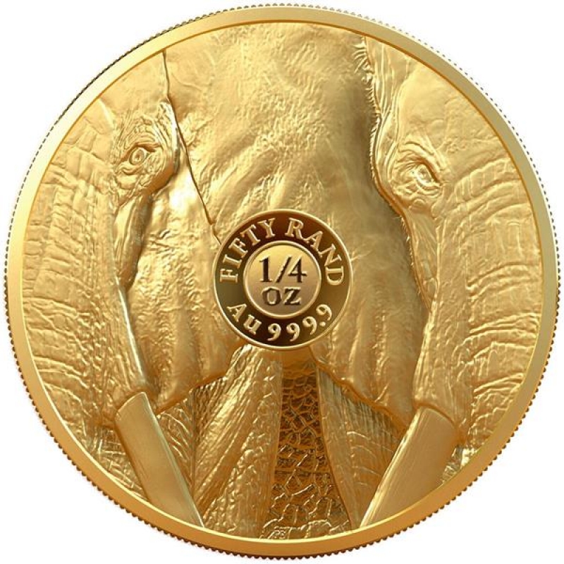 Zlatá mince Big Five Africa - Slon 1/4 oz proof 2022