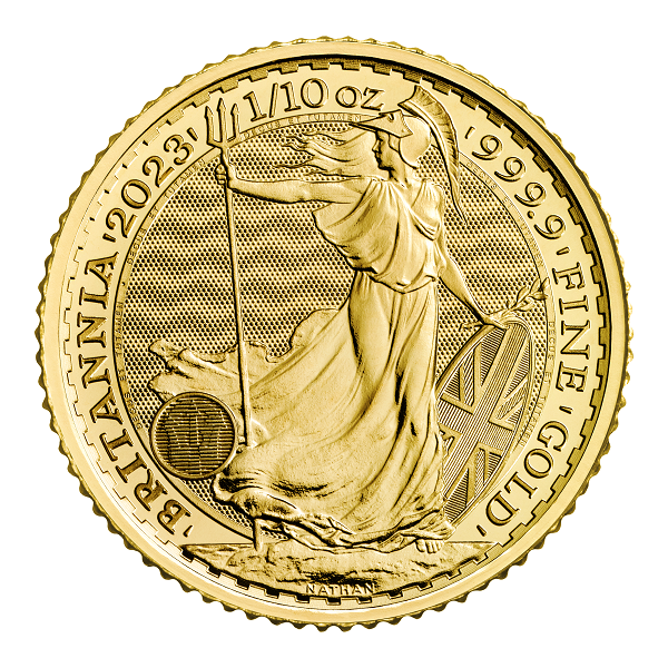 Zlatá mince Britannia 1/10 oz Karel III