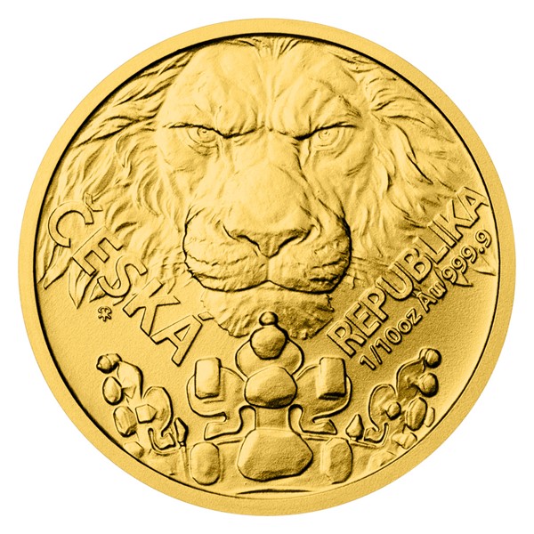 Zlatá mince Český lev 1/10 oz BU 2023