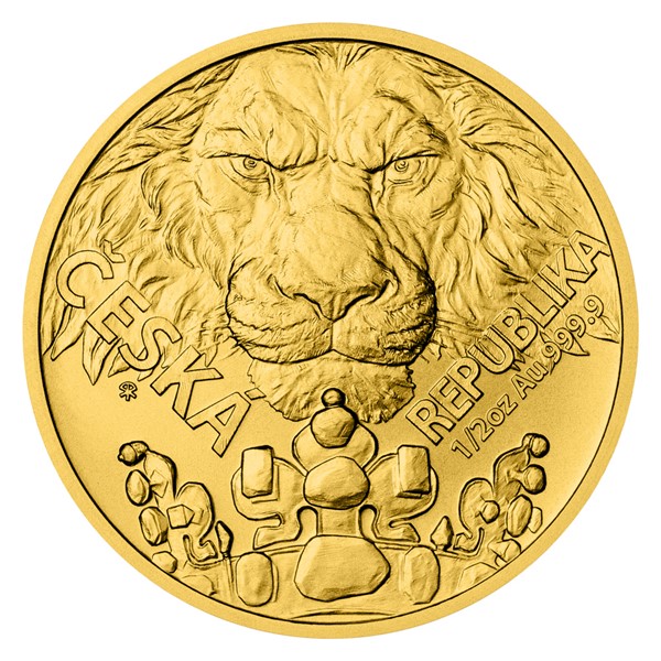 Zlatá mince Český lev 1/2 oz b.k. 2023
