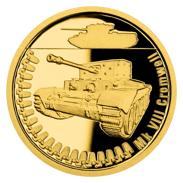 Zlatá mince Obrněná technika - Mk VIII Cromwell 1/10 oz proof 2022