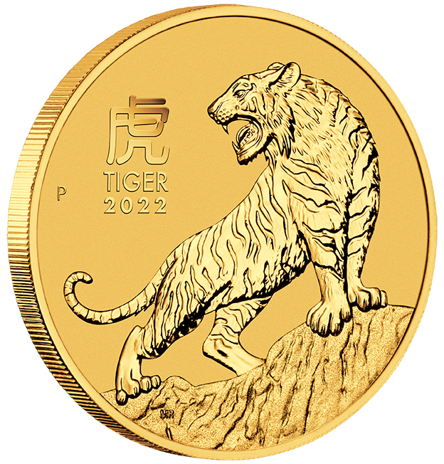Zlatá mince Rok Tygra 1/10 oz BU 2022 Lunární série III