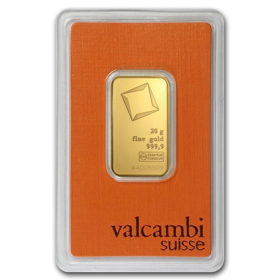 Zlatý investiční slitek 20 g Valcambi