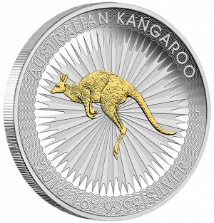 Stříbrná mince Klokan 1 oz pozlacená 2016