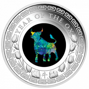 Stříbrná mince Rok Buvola opálová série 1 oz 2021