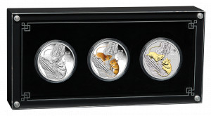 Sada stříbrných mincí Rok Myši 3 x 1 oz 2020