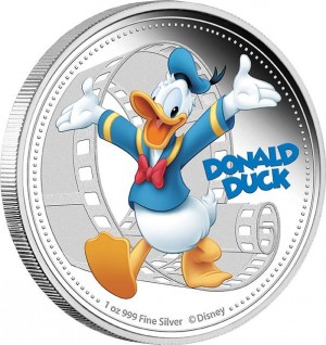 Stříbrná mince Disney Kačer Donald 1 oz proof 2014