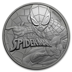 Stříbrná mince Marvel - Spiderman 1 oz BU 2017