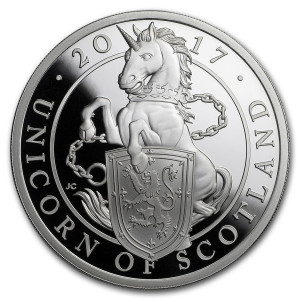 Stříbrná mince The Queen's Beasts The Unicorn 1 oz Proof 2017