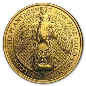 Zlatá mince The Queen's Beasts Falcon 1/4 oz Au
