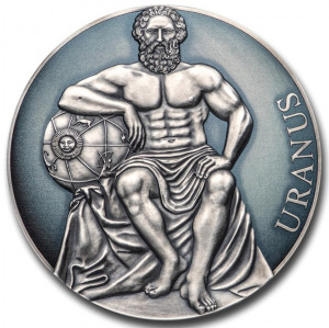 Stříbrná mince Uran 3 oz antique finish 2020