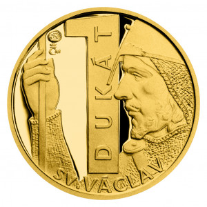 Zlatý 1-dukát sv. Václava proof se zlatým certifikátem 2023