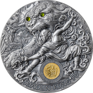 Stříbrná mince Shaolin Kung-Fu Leopard 2 oz vysoký reliéf 2023