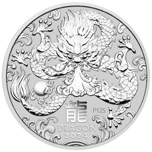 Stříbrná mince Rok Draka 1 oz BU 2024 Lunární série III