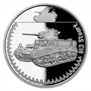 Stříbrná mince Obrněná technika - M3 Stuart 1 oz proof 2023