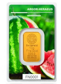 Zlatý investiční slitek 10 g Argor-Heraeus Limited Edition Summer 2018