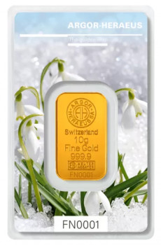 Zlatý investiční slitek 10 g Argor-Heraeus Limited Edition Winter 2019
