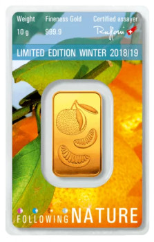 Zlatý investiční slitek 10 g Argor-Heraeus Limited Edition Winter 2018/2019