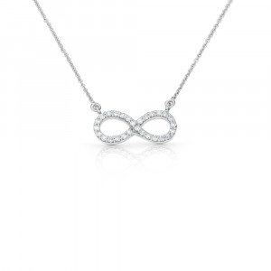 Zlatý náhrdelník Infinity s diamanty Barva: Bílé zlato