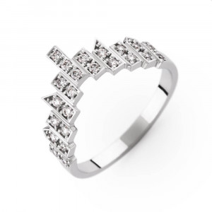 Prsten Miss III z bílého zlata s diamanty