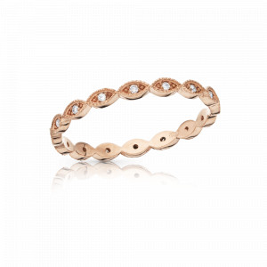 Zlatý prsten Ornella s diamanty Barva: Růžové zlato