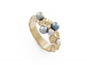 Zlatý prsten Silvia s perlami