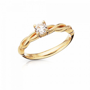 Zlatý prsten Kasandra s diamantem