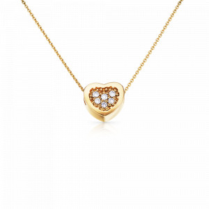 Zlatý náhrdelník Diamonds Heart s diamanty Barva: Žluté zlato