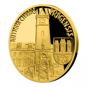 Zlatá mince Vznik královského hlavního města Praha - Staré Město pražské 1/4 oz proof 2019