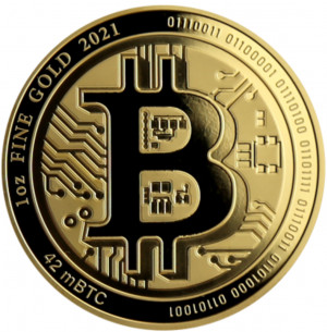 Zlatá mince Bitcoin 1 oz 2021