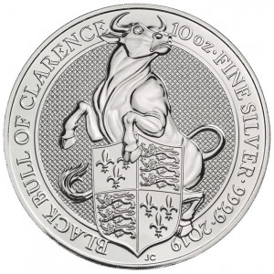 Stříbrná mince The Queen's Beasts Black Bull 10 oz