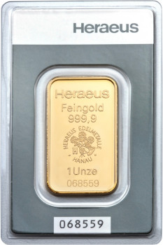 Zlatý investiční slitek 1 oz Heraeus