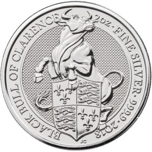 Stříbrná mince The Queen's Beasts – Black Bull 2 oz