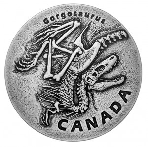Stříbrná mince Pravěká Kanada Gorgosaurus 1 oz 2018