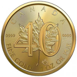 Zlatá mince 40. výročí Maple Leaf 1 Oz BU 2019