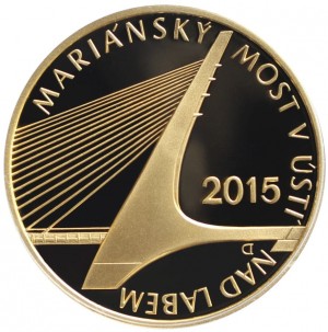 Zlatá mince Mariánský most v Ústí nad Labem 1/2 oz proof