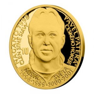 Zlatá mince Legendy čs. hokeje Pavel Patera 1/4 oz proof 2018
