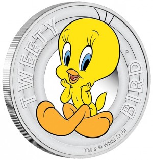 Stříbrná mince Looney Tunes Tweety Bird 1/2 oz proof 2018