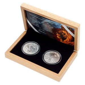 Sada 2 stříbrných mincí Český lev a Orel 2 x 1 oz stand 2021
