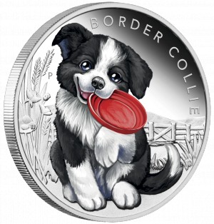 Stříbrná mince Štěňátka Border kolie 1/2 oz proof 2018