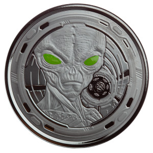 Stříbrná mince Alien 1 oz rhodium kolorovaná 2022