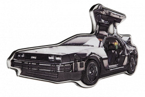 Stříbrná mince Back To The Future - DeLorean Time machine 2 oz 2021