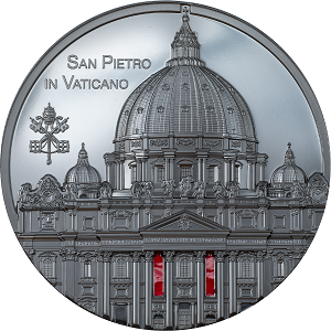 Stříbrná mince Bazilika Sv. Petra 5 oz vysoký reliéf, black proof 2022