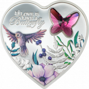 Stříbrná mince Brilliant Love  - Motýl 20 g proof 2023
