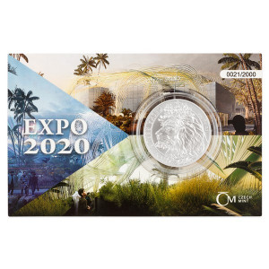 Stříbrná mince Český lev 1 oz EXPO b.k. číslovaný 2021